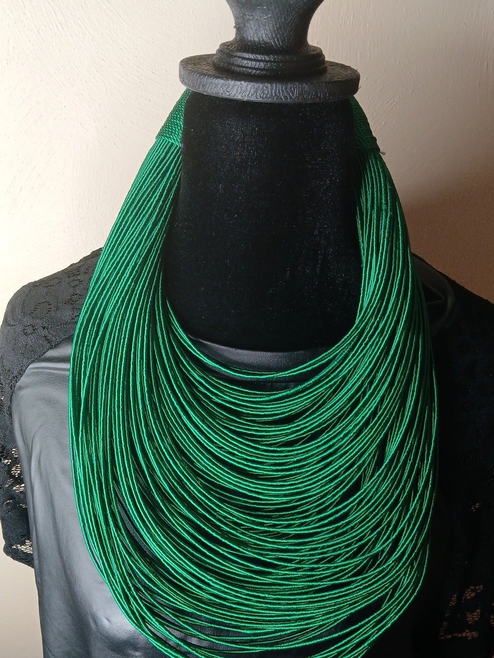 Elegant Green Multi-Strand Statement Necklace
